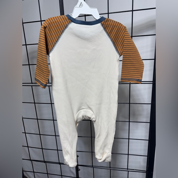 Mud Pie Fall Crochet Truck Pumpkin One Piece Footed Outfit Sleeper 0-3m NWT - Picture 4 of 5